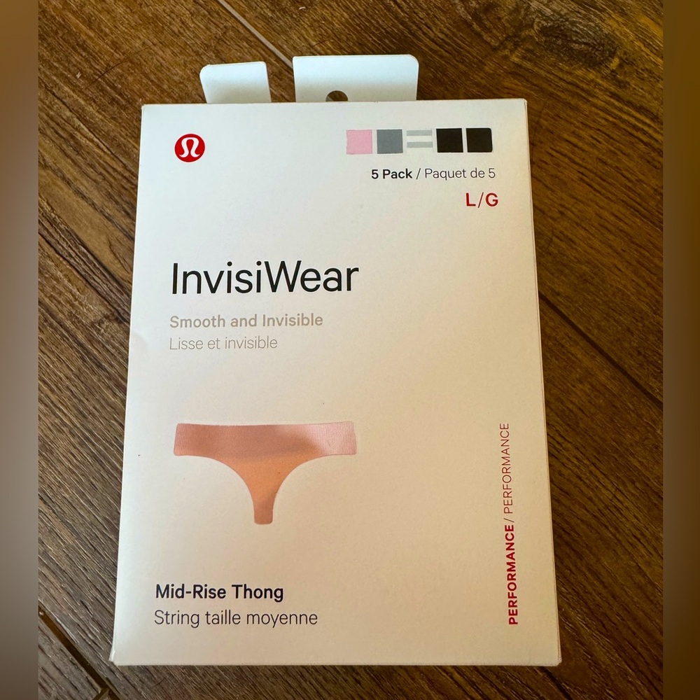New Lululemon Mid-Rise Thong 5 pack size Large